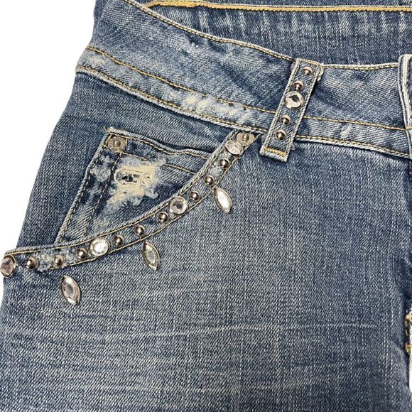 Marciano Women’s Distressed Blue Jeans w/ embellishments Size 29 - Picture 12 of 16